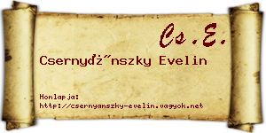 Csernyánszky Evelin névjegykártya